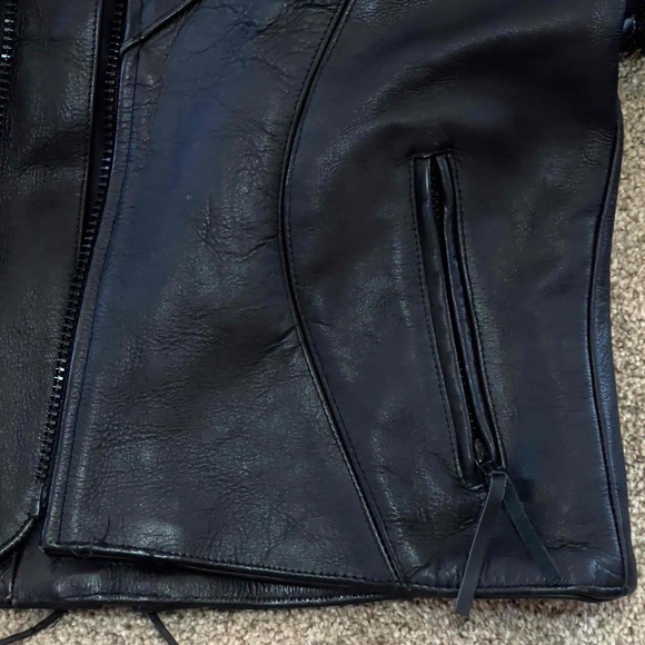 Women's Black Leather Moto Jacket Large Removable Thinsulate Liner‎ Genuine A-1 - Picture 3 of 11